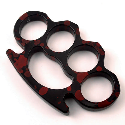 Outdoor Metal Brass Knuckles Duster Four Fingers Fist Buckle Camping Security Defense Boxing Finger Ring Life-saving Broken Window EDC Tools