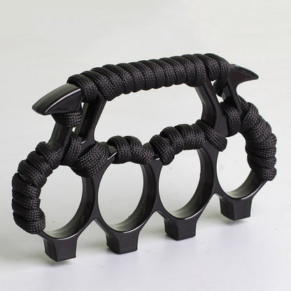 Strong Metal Brass Knuckle Duster With rope Four Finger Tiger Fingers Outdoor Camping Safety-defend Pocket Backpack EDC Tool