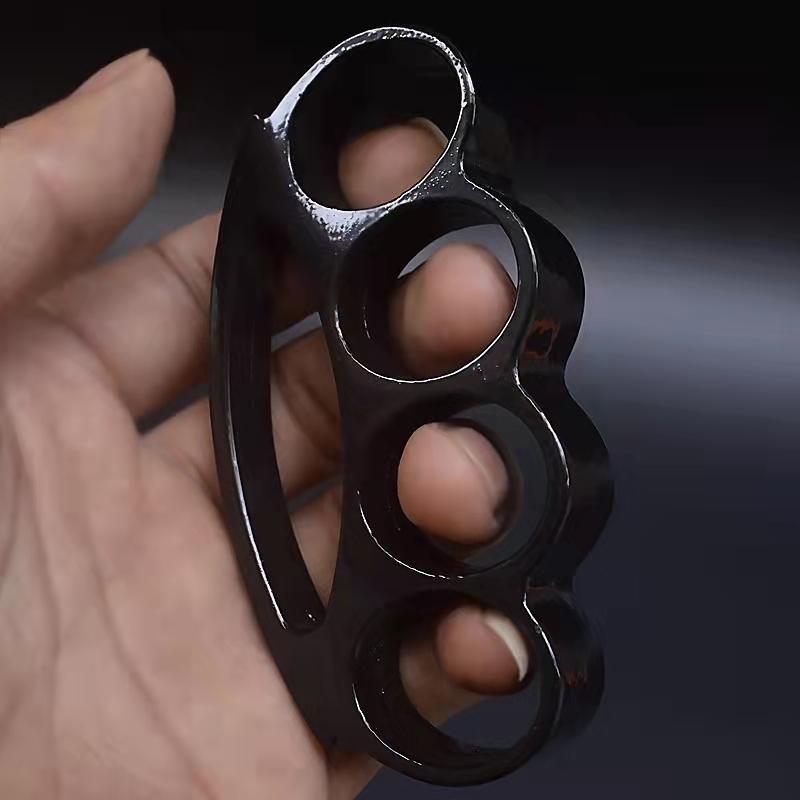 Mini portable metal brass knuckles duster boxing training fitness combat window breaker outdoor safety and defense EDC tools