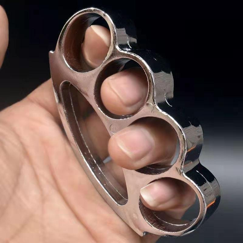 Mini portable metal brass knuckles duster boxing training fitness combat window breaker outdoor safety and defense EDC tools